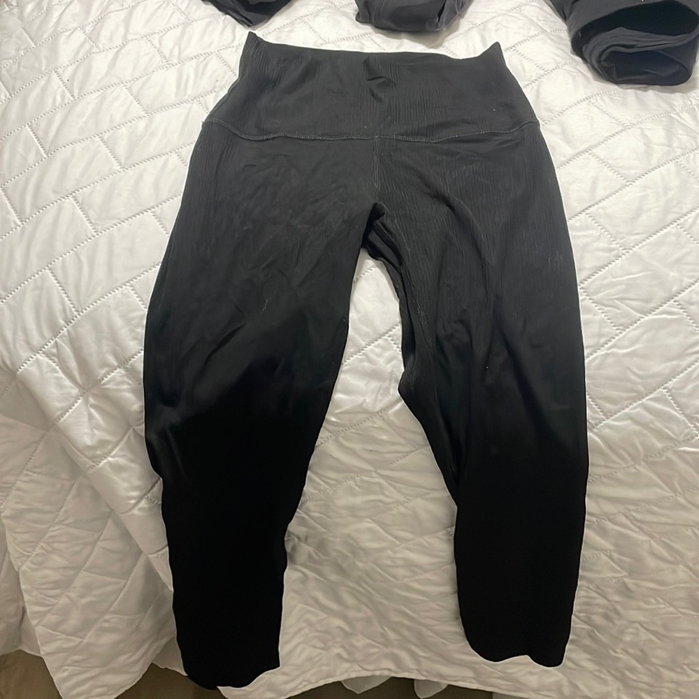 Black align ribbed leggings